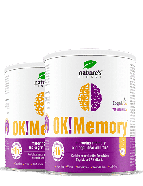 OK!Memory | 1+1 Free | Supplement for Brain Health | For Concentration | Better Memory | Improves Cognitive Performance