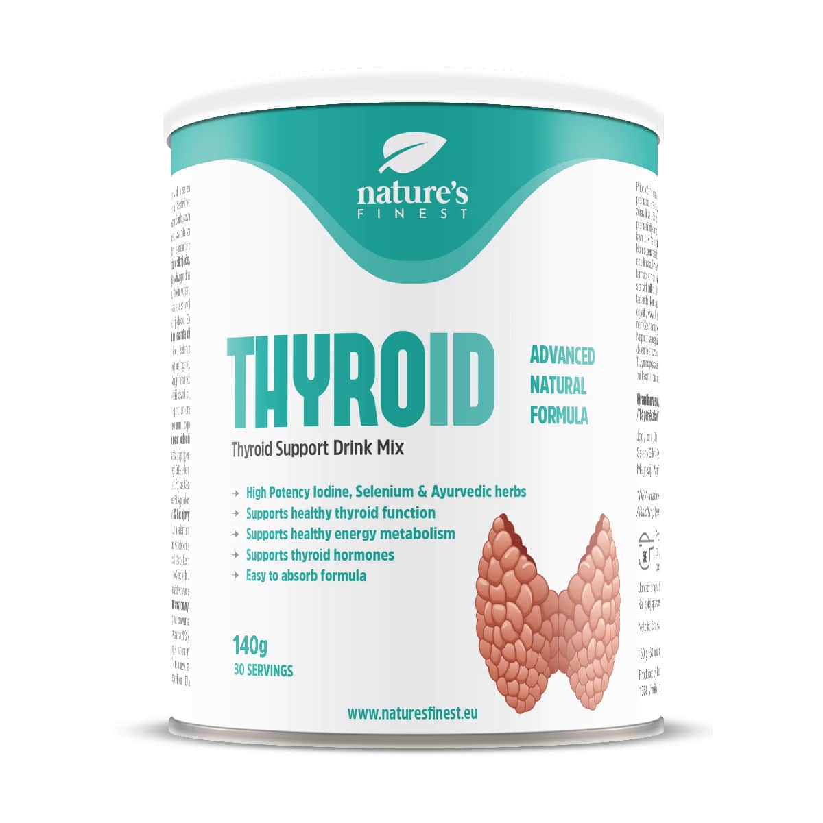 Thyroid Support Drink , Lemon Flavored , Iodine  Selenium , Normal Thyroid Function , L-tyrosine , Ashwagandha , 140g