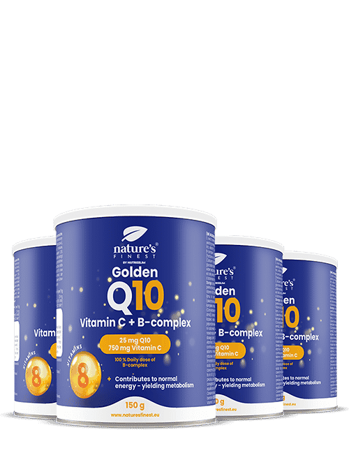 Golden Q10 , Revolutionary Anti Aging Formula , Coenzyme Q10 , Vitamin C , B-Complex , Against Oxidative Damage , Drink In Powder , 2+2 Promo , 600g