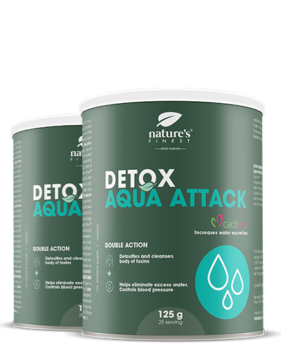 Detox Aqua Attack 1+1 FREE , Slimming  Detox , Reduce Water Retention , Cactinea™ Formula , +27% Water Elimination , Indicaxanthin , Natural , 250g