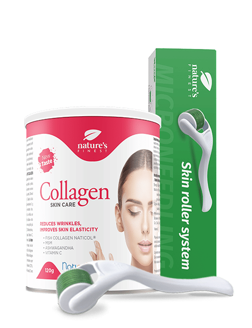 Collagen SkinCare + Derma Roller , Premium Collagen , Improved Skin Elasticity , Naticol Fish Collagen Peptides , FREE Derma Roller Included , 200g