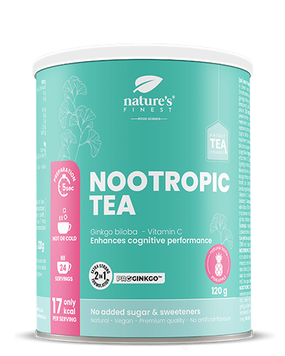 Nootropic Tea , Brain And Memory Boosting , Functional Tea , Ginkgo Biloba Tea , ProGinkgo™ , Organic , Vegan , Natural Herbs , 120g