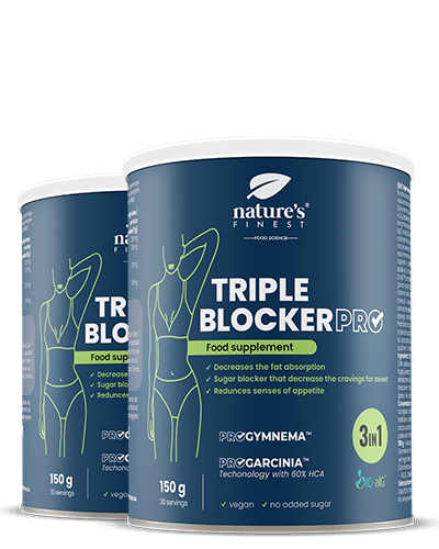 Triple Blocker Pro 1+1 , Carbohydrate Blocker , Sugar Blocker , Fat Blocker Burner , Gymnema Sylvestre , HCA , 300g