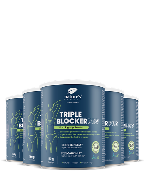 Triple Blocker Pro 2+3 | Carbohydrate blocker | Sugar blocker | Fat blocker burner | Gymnema sylvestre | HCA