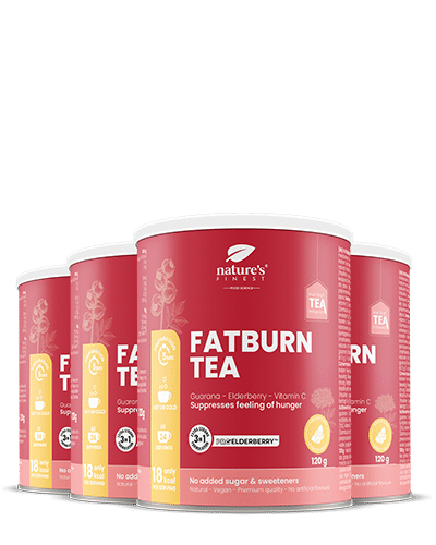 100% Organic Slimming tea | 4 x Fat Burn Tea with ProElderberry™ | Milk Thistle and Valerian | 4-Pack | Vegan | by Nature's Finest