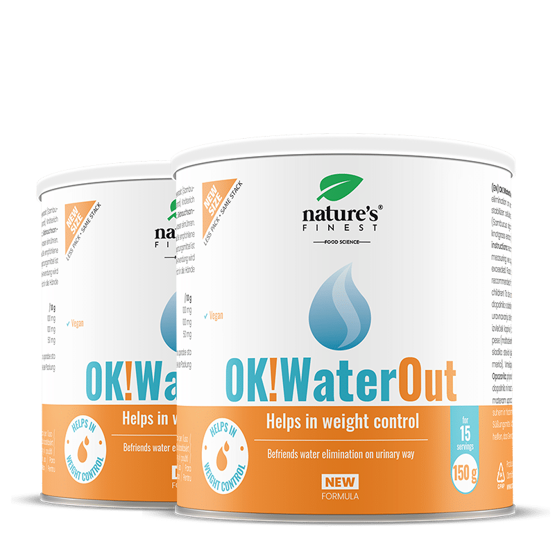 OK!WaterOut Twin Pack | Minimize Water Retention | Refine and Purify | Tightens Skin | 100% Organic | Tasty Beverage