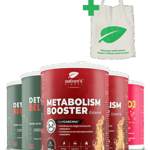 2x Detox Belly Burn + 2x Metabolism Booster Extreme + Vitamin D3 + Vitamin C + NF bag bundle